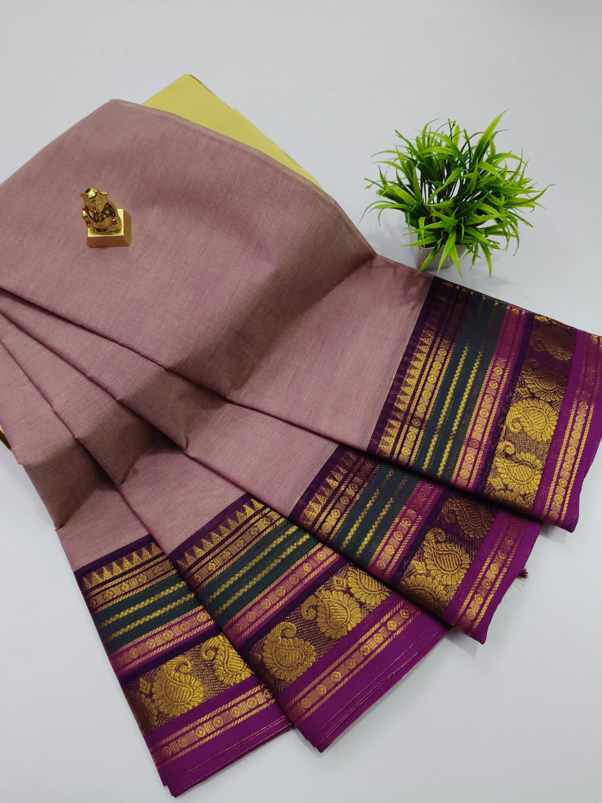 🌸 Dhūmra Rōhiṇī — NARTHA Fiesta Collection Madurai Chettinadu Pure Cotton Saree
