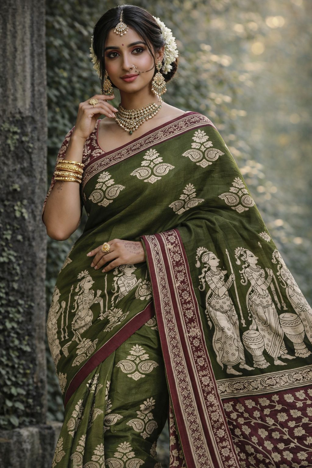Nritya Vana - Nartha - Kalamkari Saree