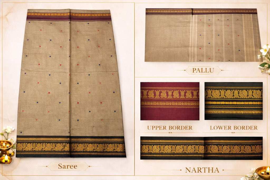 🌼 Mrittika Shobha – Chettinad Cotton Saree