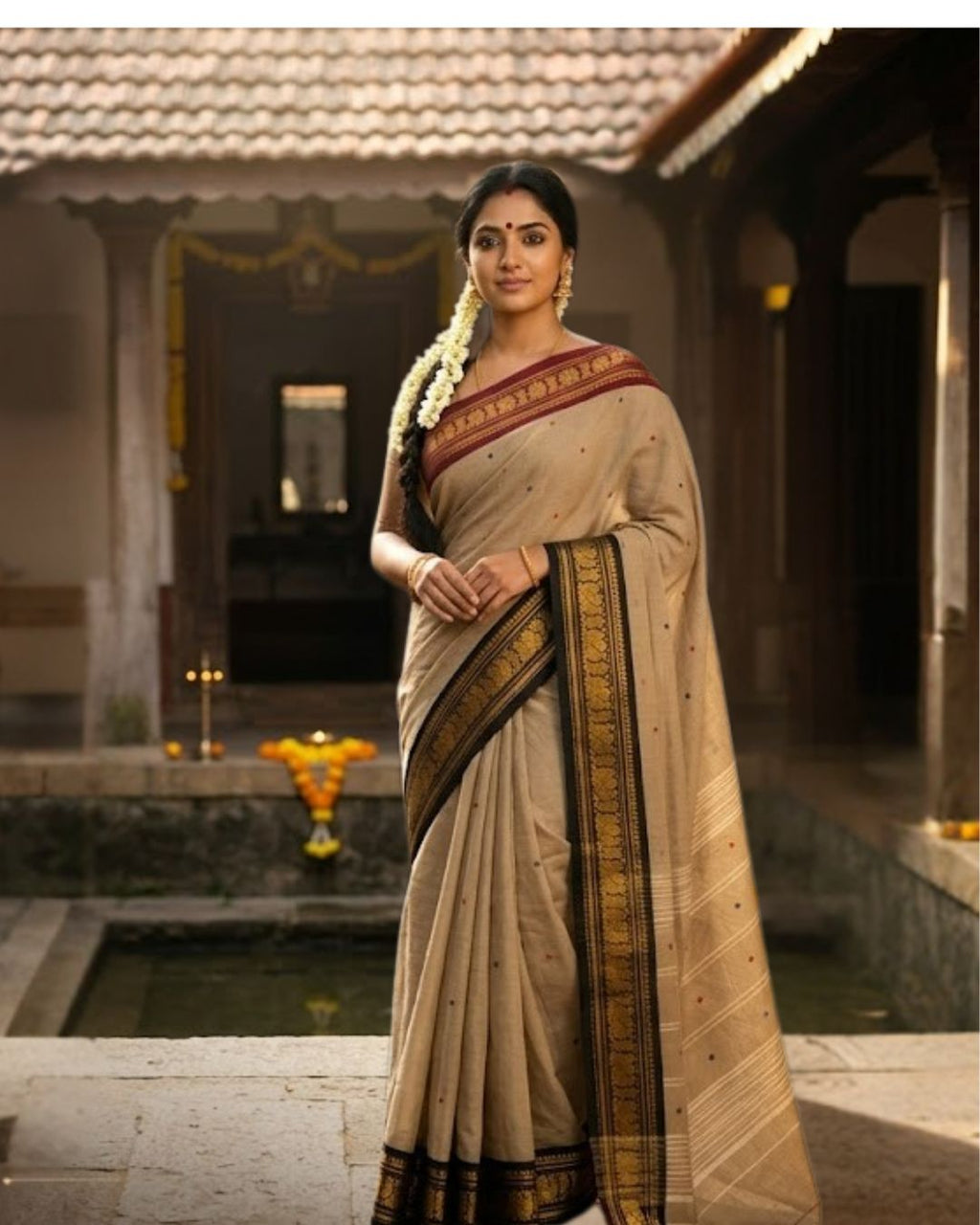 🌼 Mrittika Shobha – Chettinad Cotton Saree