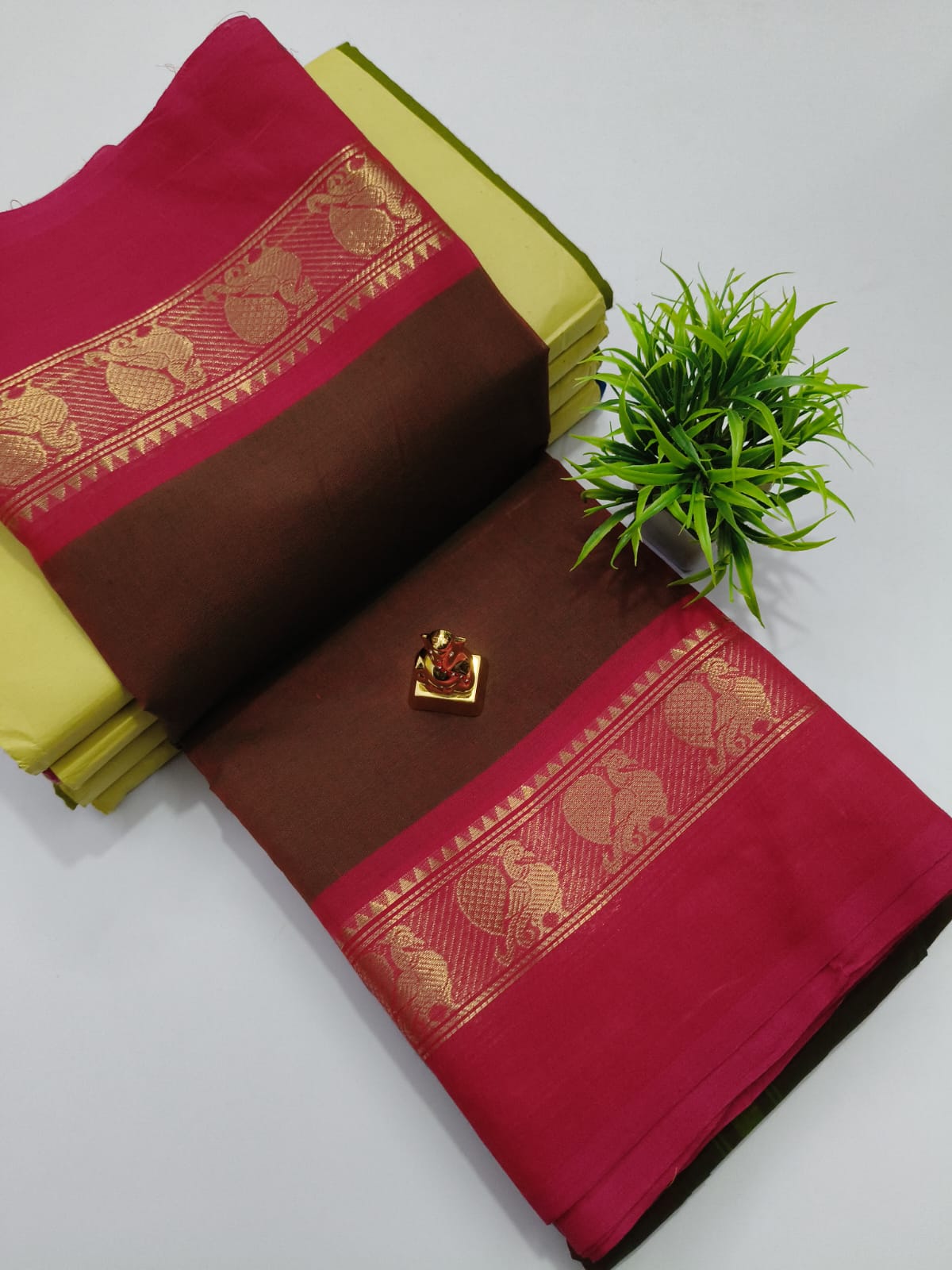 🦢 Hamsa Raga -  NARTHA – Kanchi Cotton Saree