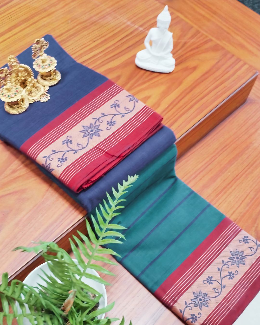 🌿 Neela Samira  - NARTHA – Fiesta Collection | Negamam Cotton Saree