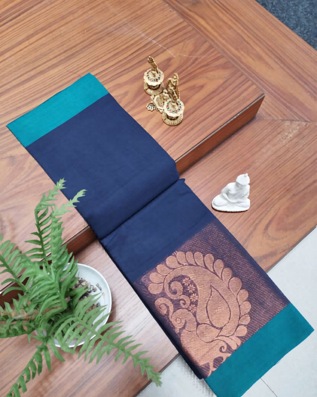 💙 Neela Mayura  NARTHA – Fiesta Collection | Negamam Cotton Saree