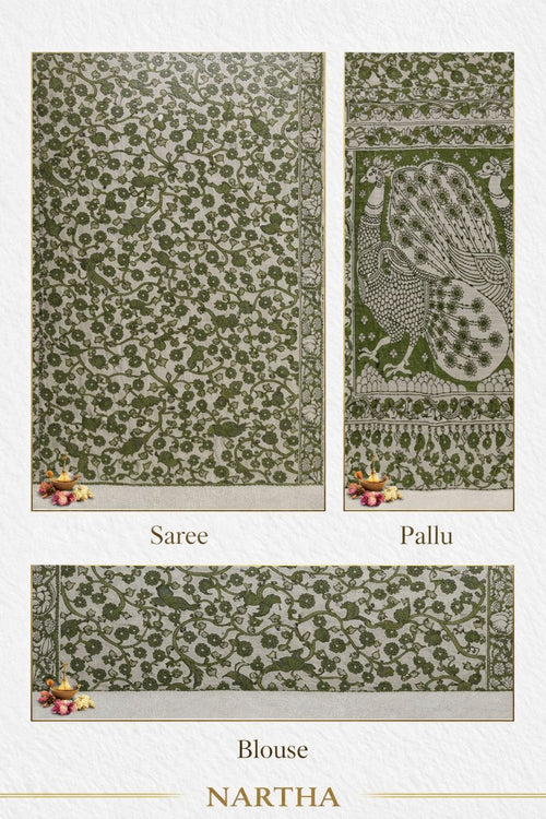 Haritha Mayura - Nartha - Kalamkari Saree