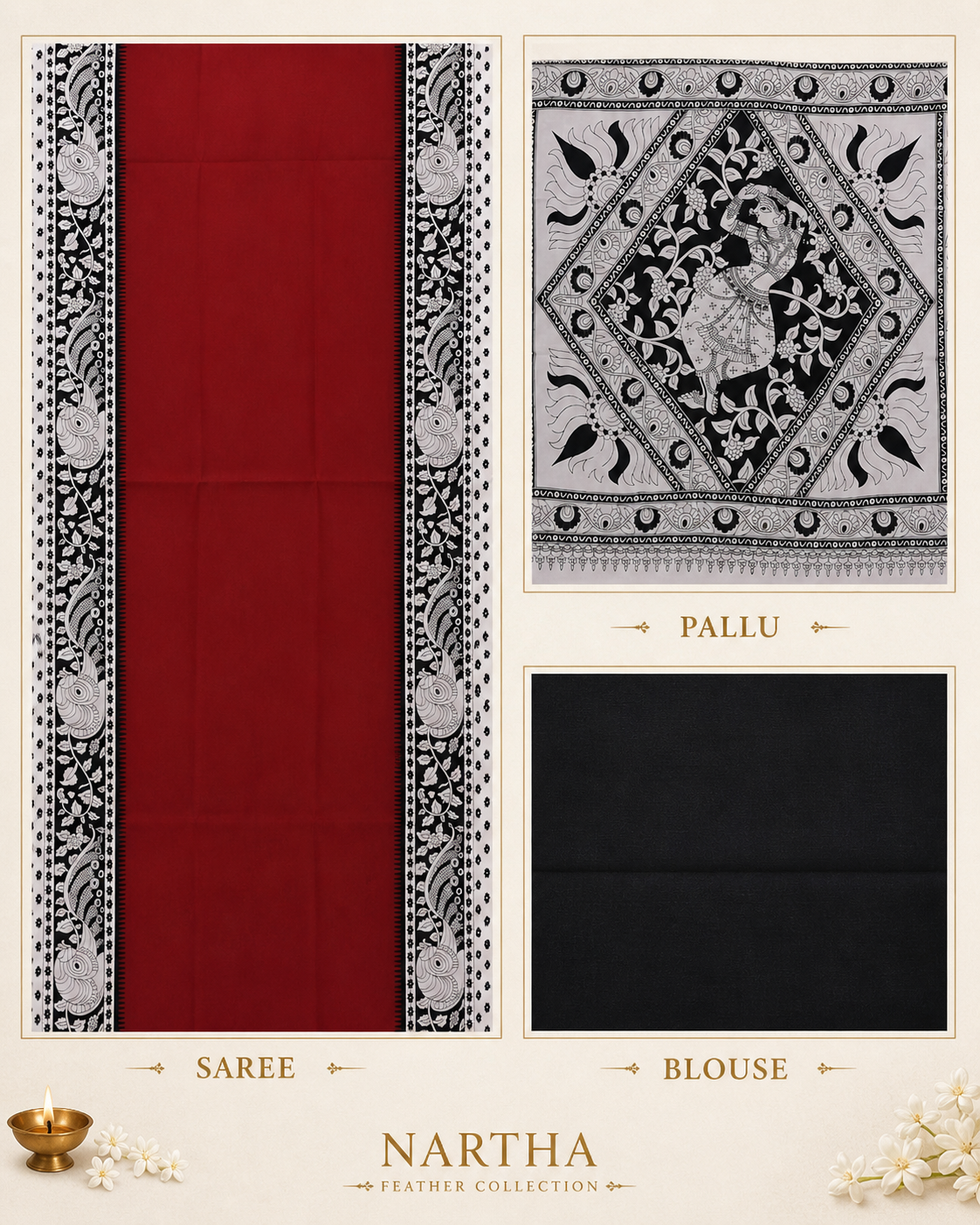 ✨ “Raga Nisha” ✨ - ❤️🖤 NARTHA – Feather Collection