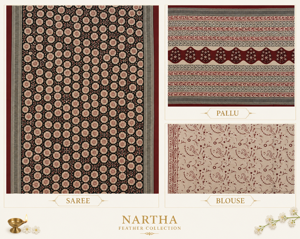 ✨ “Mrinalika Vana” ✨-🌺🖤 NARTHA – Feather Collection