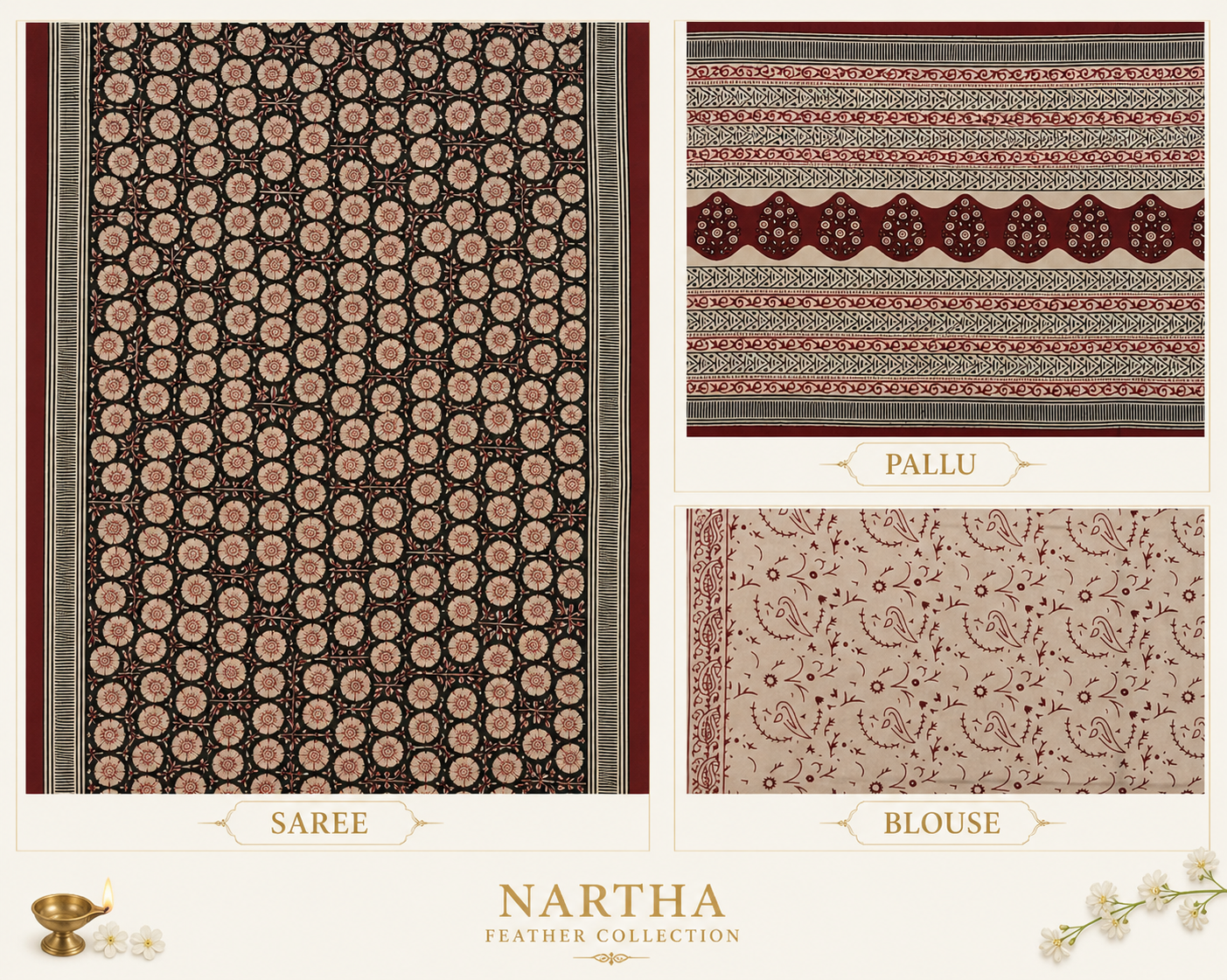 ✨ “Mrinalika Vana” ✨-🌺🖤 NARTHA – Feather Collection