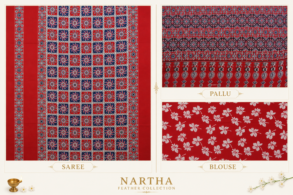 ✨ “Sindhura Valli” ✨ - ❤️🌺 NARTHA – Feather Collection