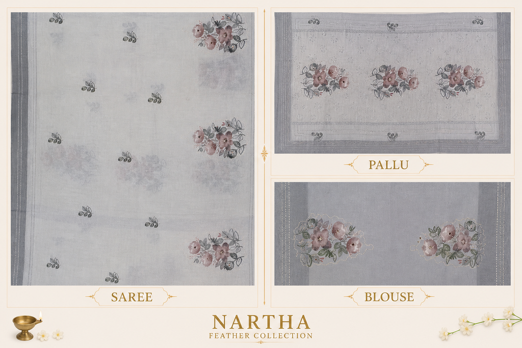 ✨ Chandra Pushpika ✨ - 🌫️🌸 NARTHA – Feather Collection