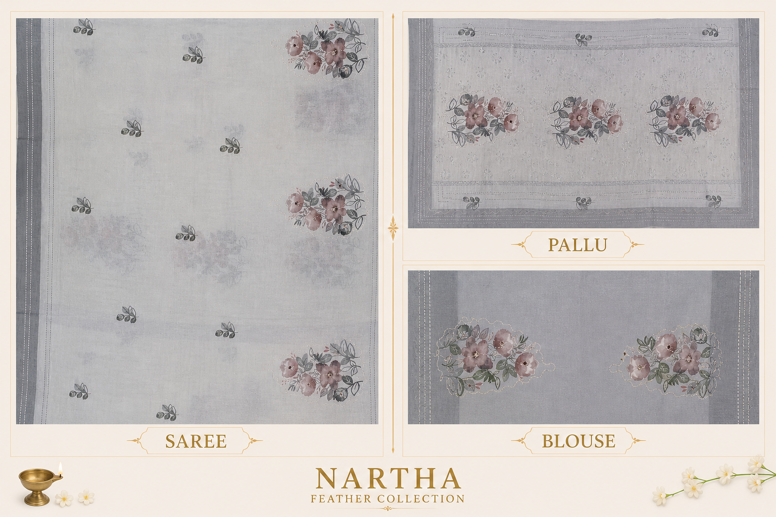 ✨ Chandra Pushpika ✨ - 🌫️🌸 NARTHA – Feather Collection