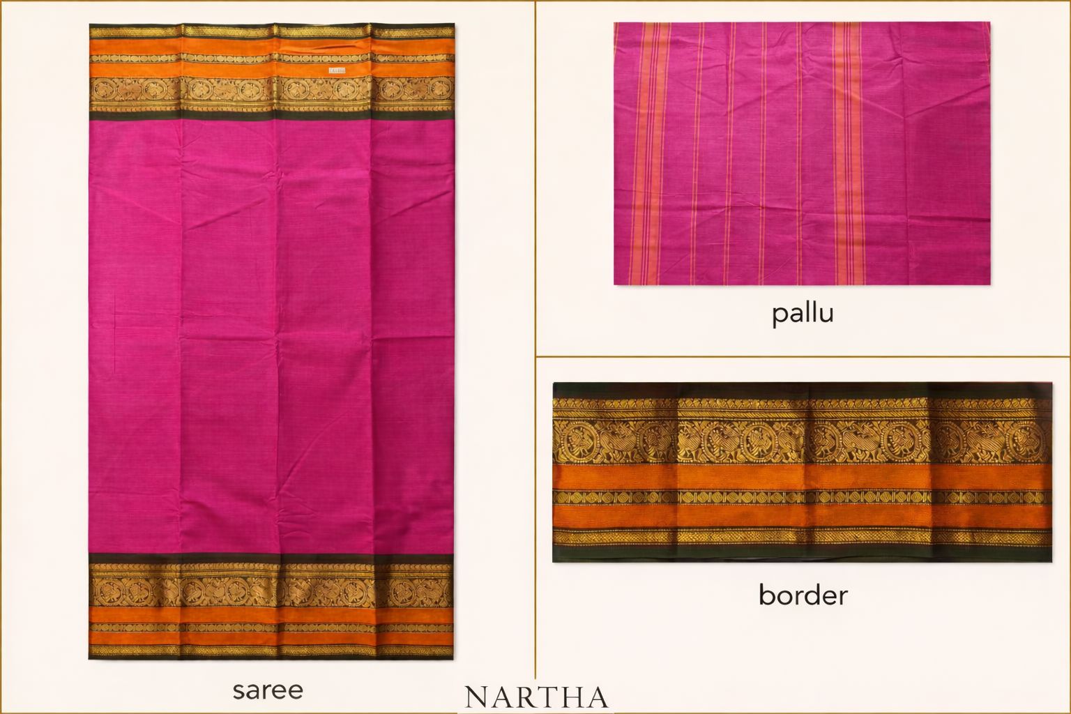 🌺  Aruna Vaibhavi - NARTHA – Chettinad  Saree