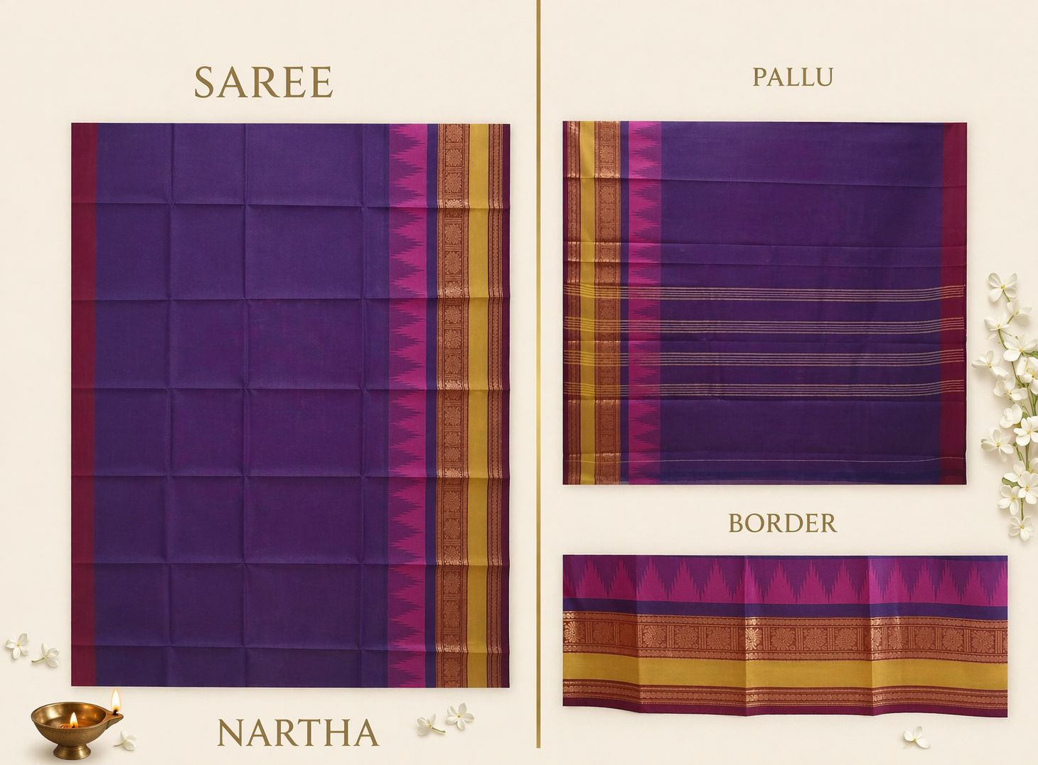 🪶Neela Sundari  NARTHA Fiesta – Chettinad Collection